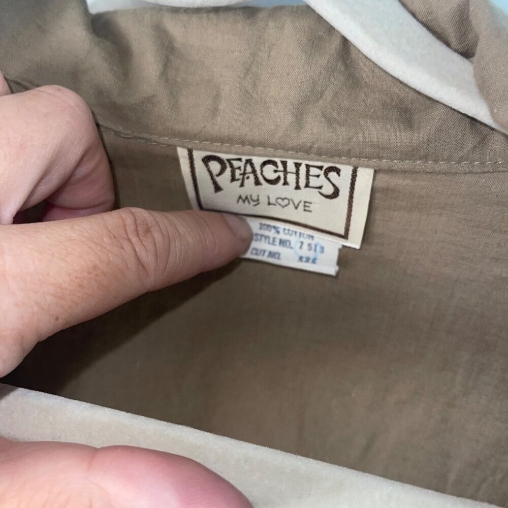 Peaches My Love Vintage Womens Jumpsuit Jacket Set Size 8 Tan Deadstock New - Picture 8 of 8
